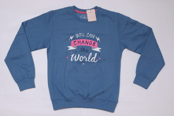 Blue Printed Sweatshirt
