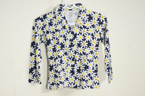 Navy Blue Flower Print Nightsuit