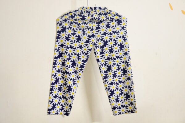 Navy Blue Flower Print Nightsuit - Image 3