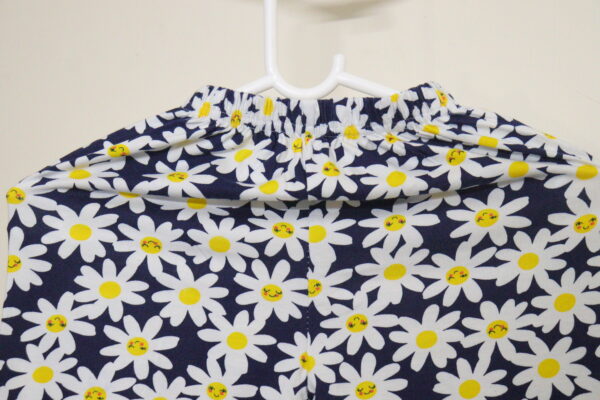 Navy Blue Flower Print Nightsuit - Image 2