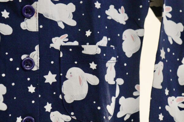 Navy Blue Rabbit Printed Nightsuit - Image 5