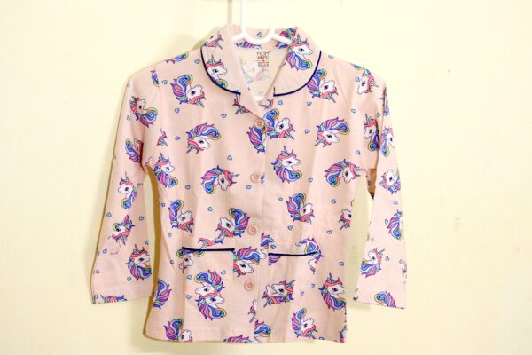 Peach Coloured Unicorn Printed Nightsuit