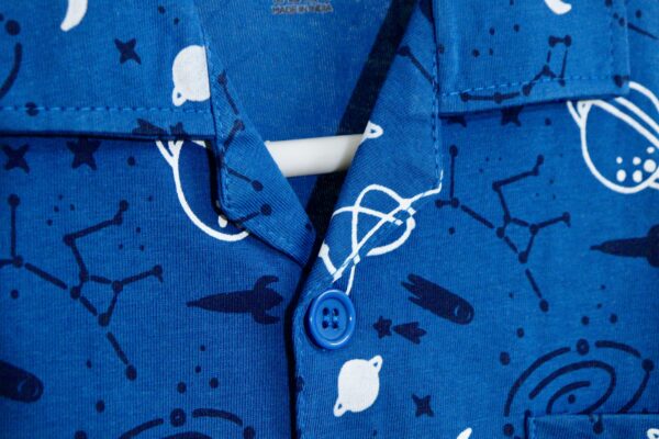 Teal Blue Planet Printed Nightsuit - Image 9