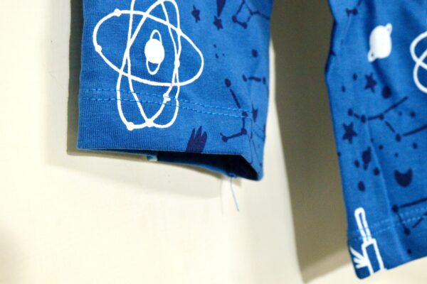 Teal Blue Planet Printed Nightsuit - Image 7