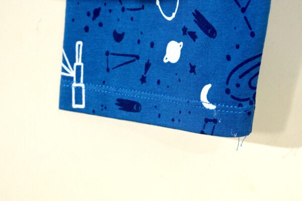Teal Blue Planet Printed Nightsuit - Image 3