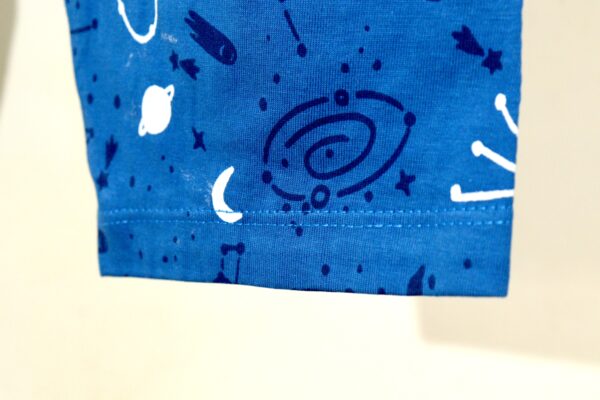 Teal Blue Planet Printed Nightsuit - Image 2