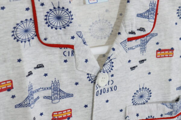 Grey Melange Printed Nightsuit - Image 4