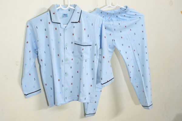 Blue Alphabet Printed Nightsuit
