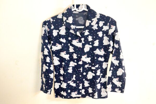 Navy Blue Rabbit Printed Nightsuit