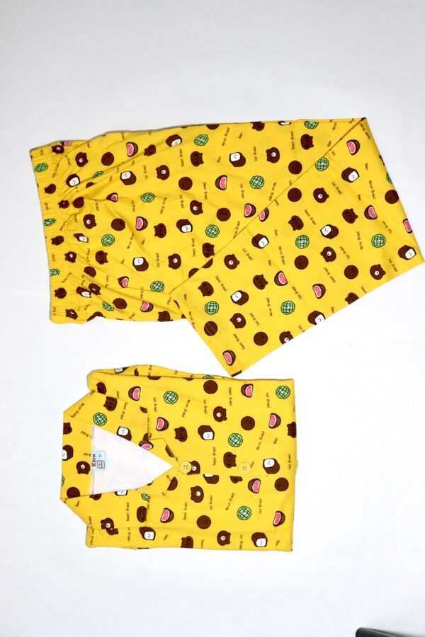 Yellow Printed Nightsuit for Boys - Image 2
