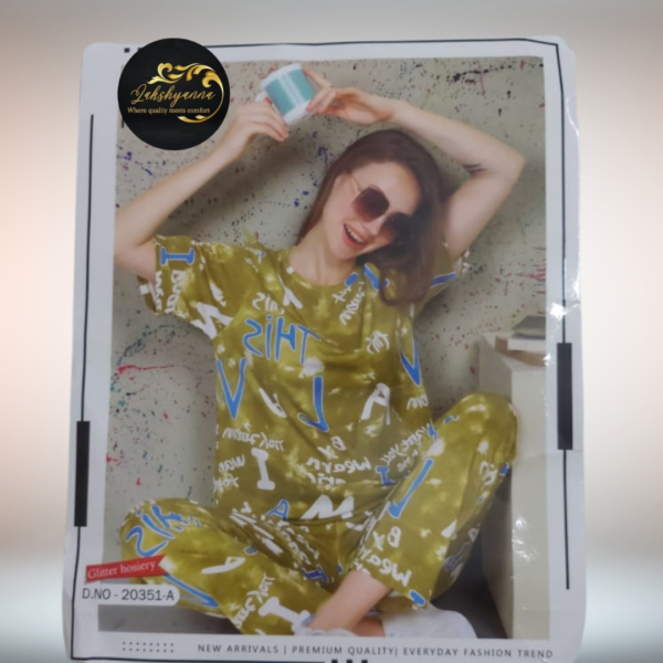 Mud Colour printed Nightsuit for Women