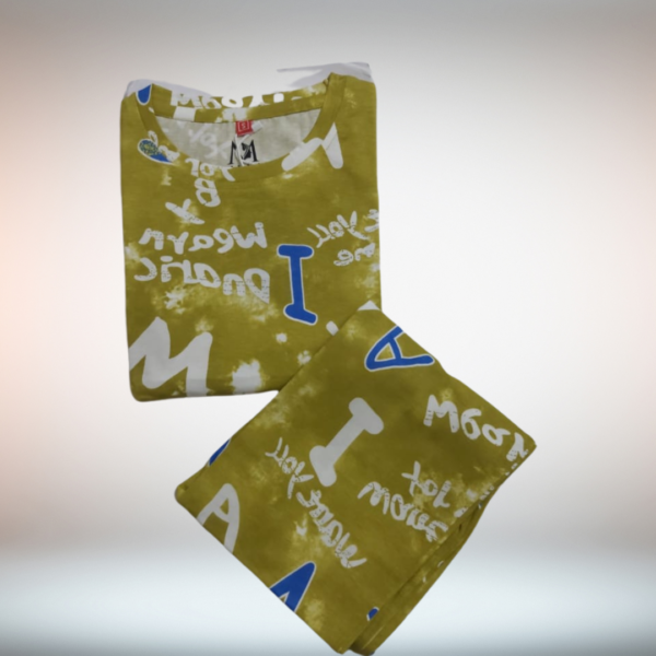 Mud Colour printed Nightsuit for Women - Image 2