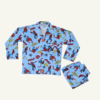 Blue Spiderman Printed Front Open Nightsuit