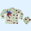 Yellow Spiderman Printed Front Open Nightsuit
