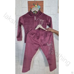 Chic Velvet Zipper Pink Hoodie Set - Cozy Winter Wear