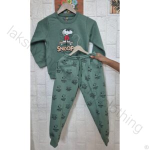 Mini Explorer Cotton Fleece Green Snoopy Set - Boys 5–6 Years