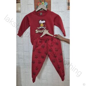 Tiny Trailblazer Cotton Fleece Rust Snoopy Set - Boys 2-3 Years
