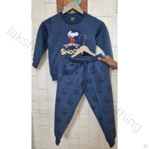 Little Voyager Cotton Fleece Blue Snoopy Set - Boys 3-4 Years