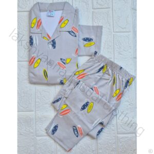 Soft Cotton Hosiery Nightwear for Boys - Grey Set