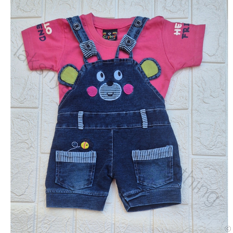 Infant Summer Wear Set - Pink Cotton & Denim