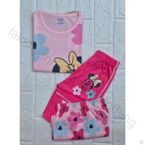 Super Soft Girls Outfit - Pink Tee, Shorts & Capri